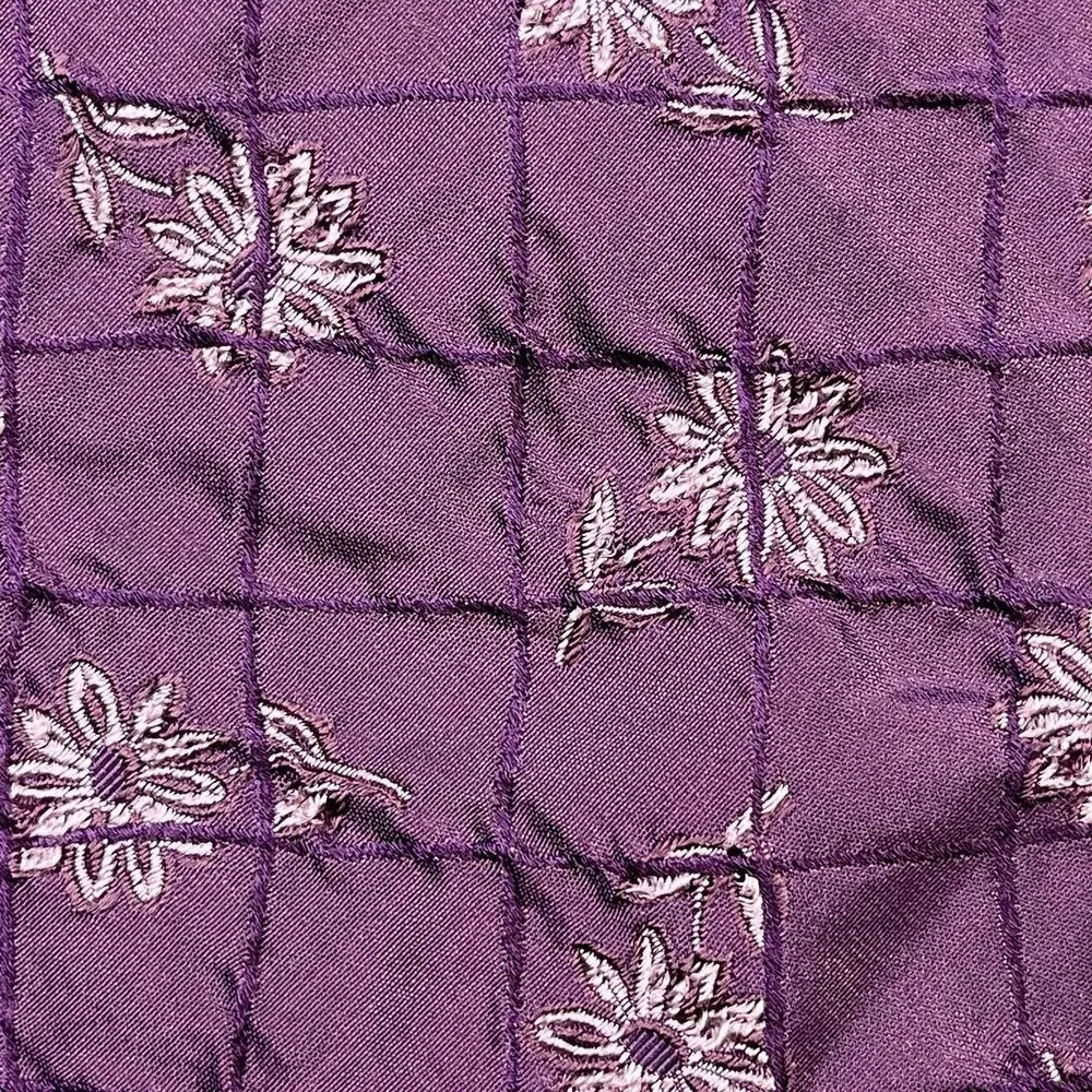 Kenzo Homme Necktie Tie Purple Floral Jacquard Woven Silk Blend Flower